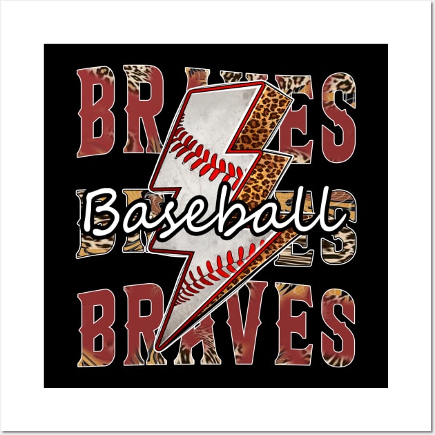 Graphic Baseball Braves Proud Name Team Vintage Wall Art by WholesomeFood